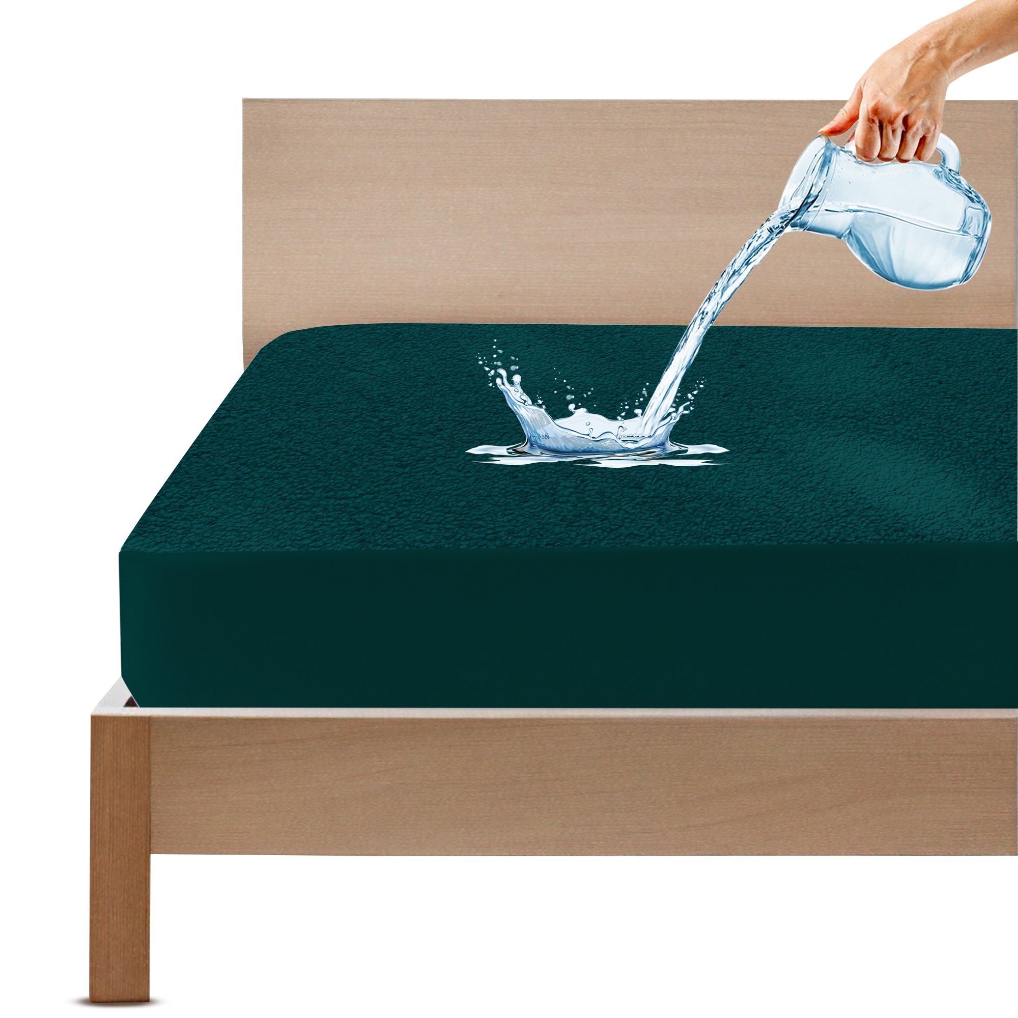 Waterproof Mattress Protector Double Bed 72x72 – Peacock | GADDA CO