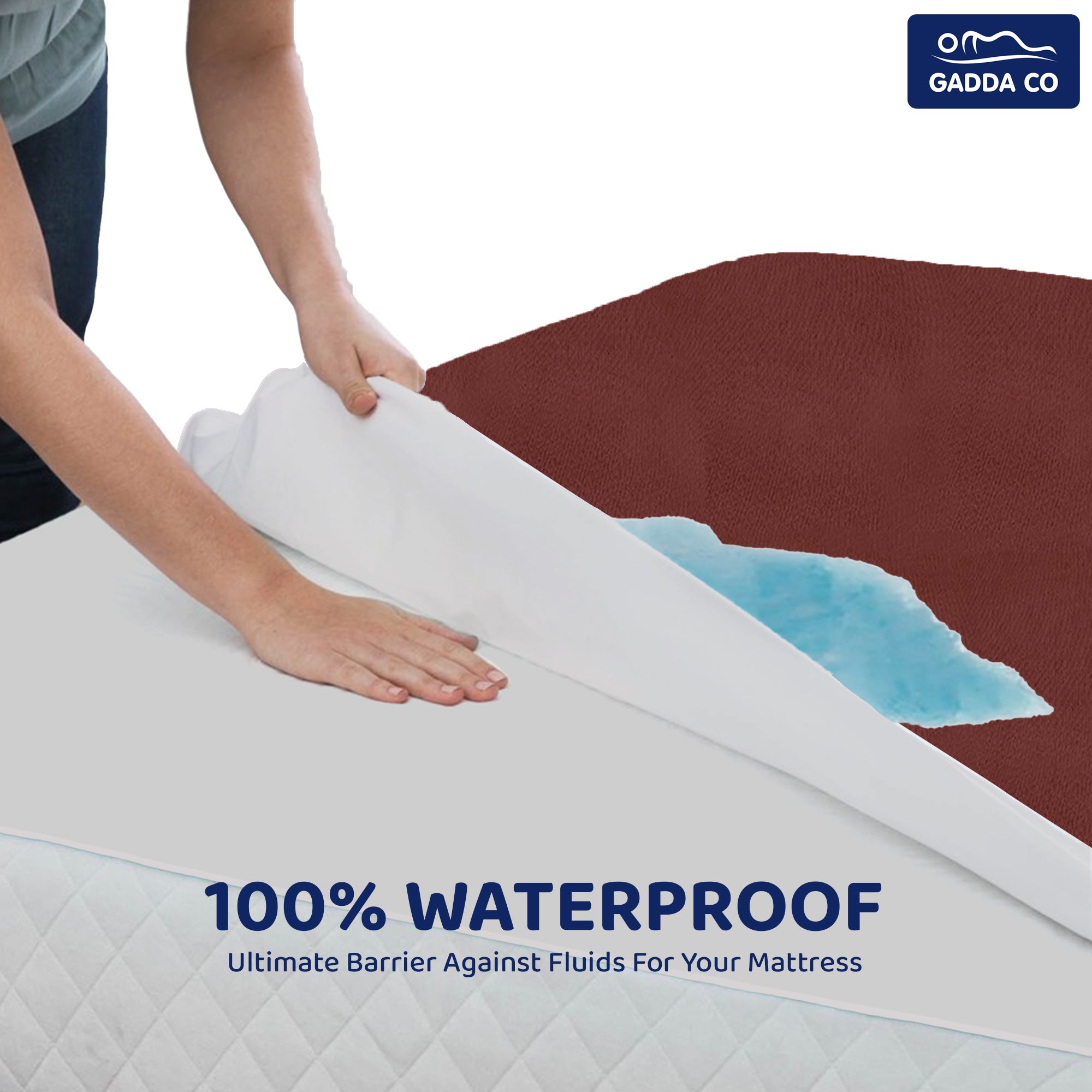 Bamboo Feel Waterproof Mattress Protector Double Bed 72x72 – Coffee | GADDA CO