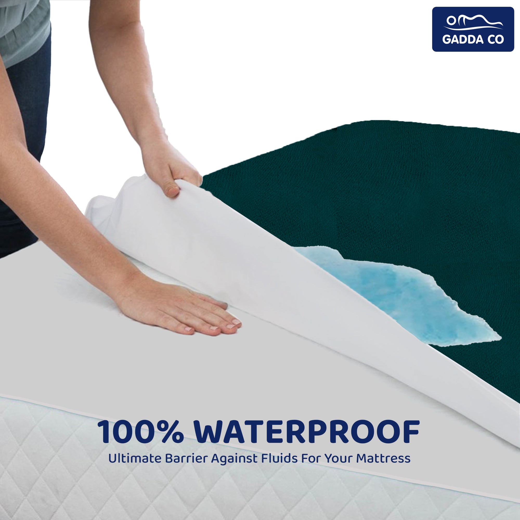 Bamboo Feel Waterproof Mattress Protector Queen Bed 78x60 – Peacock | GADDA CO