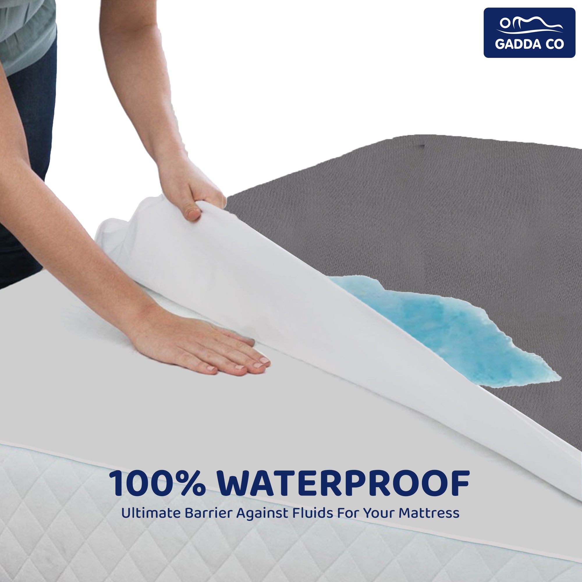 Bamboo Feel Waterproof Mattress Protector Double Bed 72x72 – Grey | GADDA CO