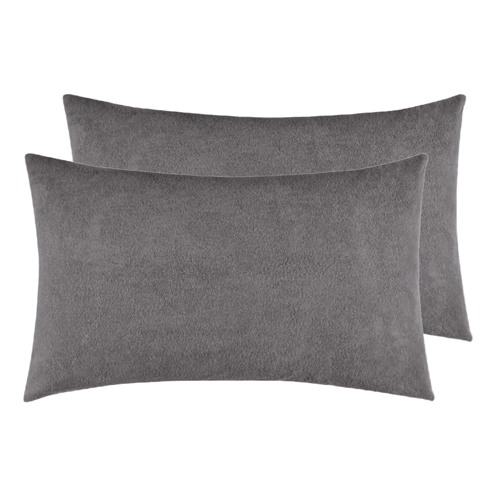 Terry Pillow Protector Cover with Zipper – Grey Set of 2 | GADDA CO