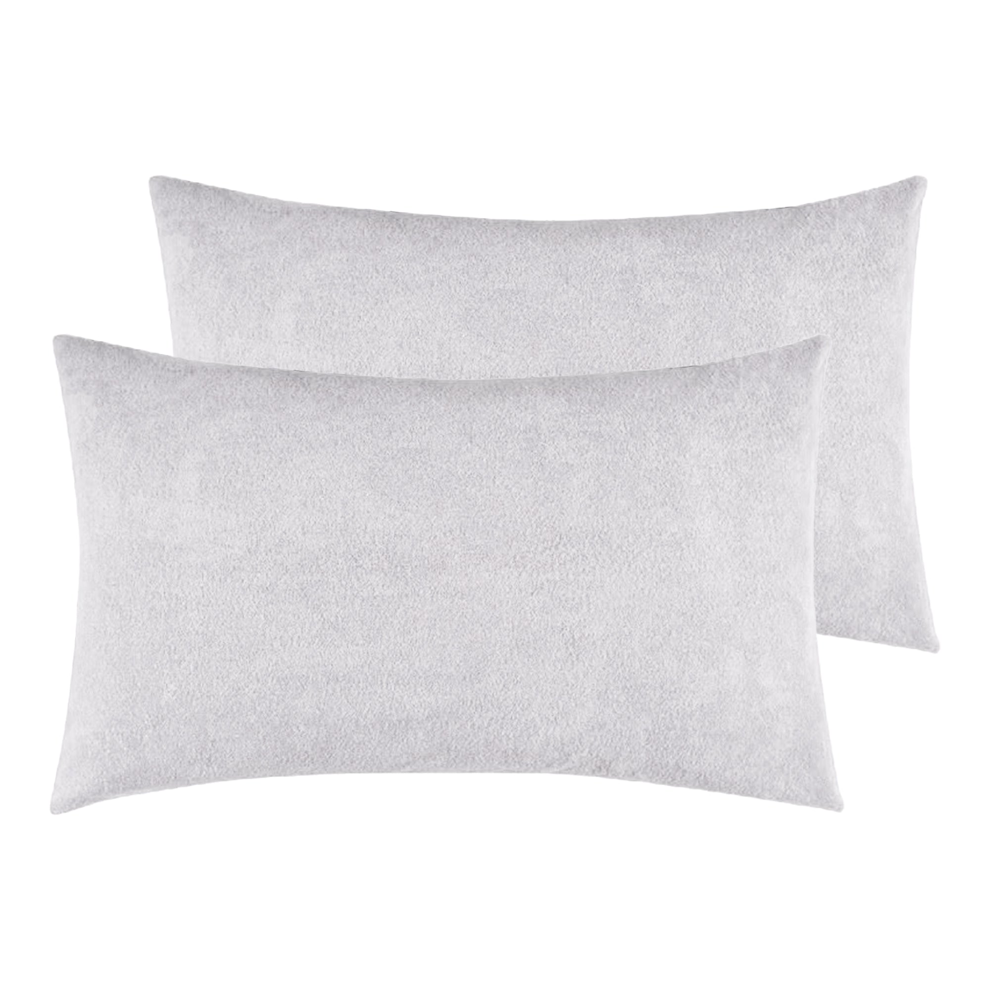 Terry Pillow Protector Cover with Zipper – White Set of 2 | GADDA CO