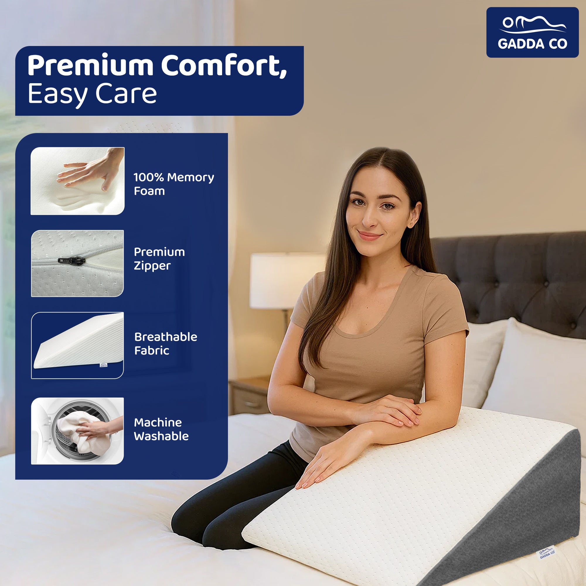 Wedge Pillow for Acid Reflux, GERD & Sleeping | GADDA CO