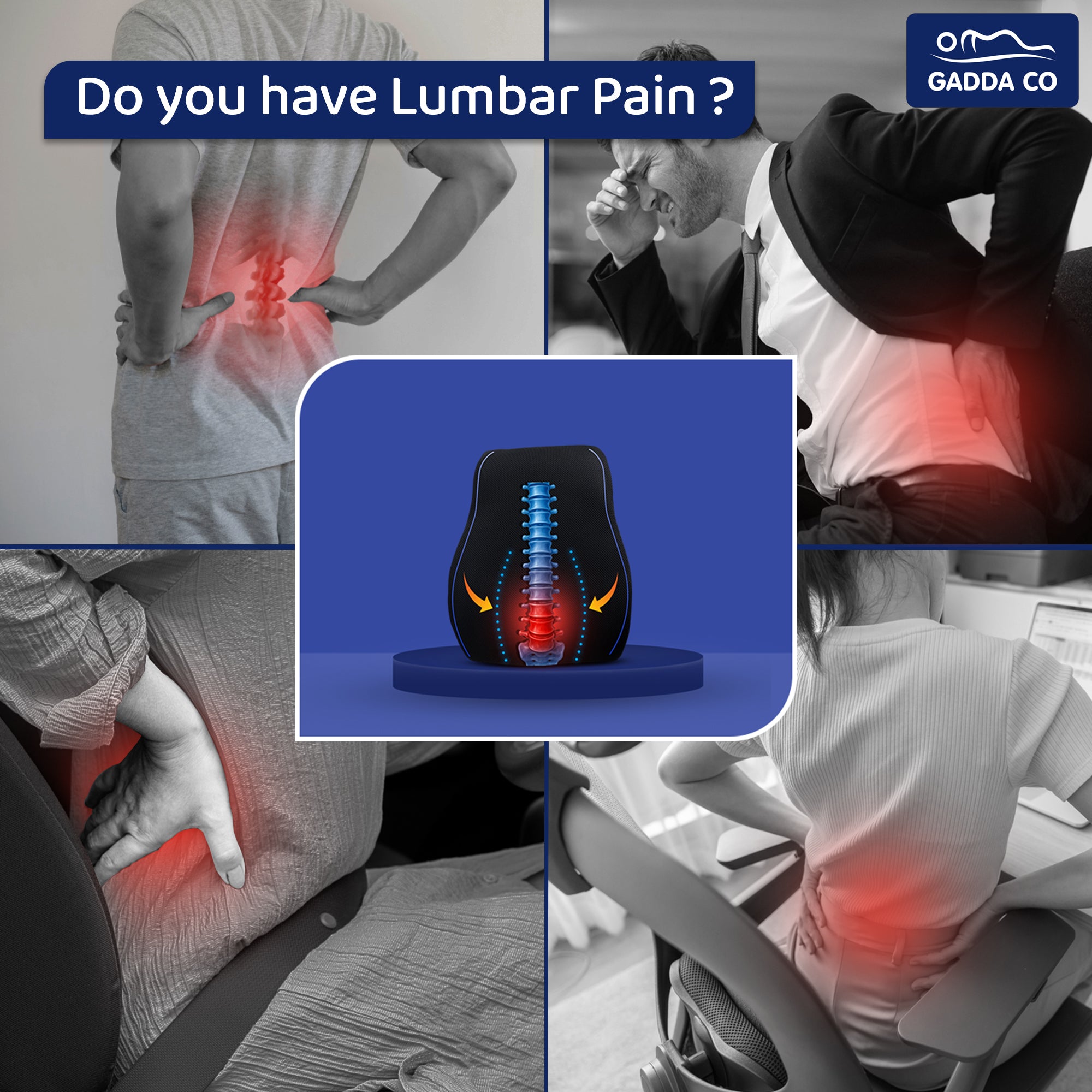 Lumbar Back Support Cushion for Car Seat | GADDA CO