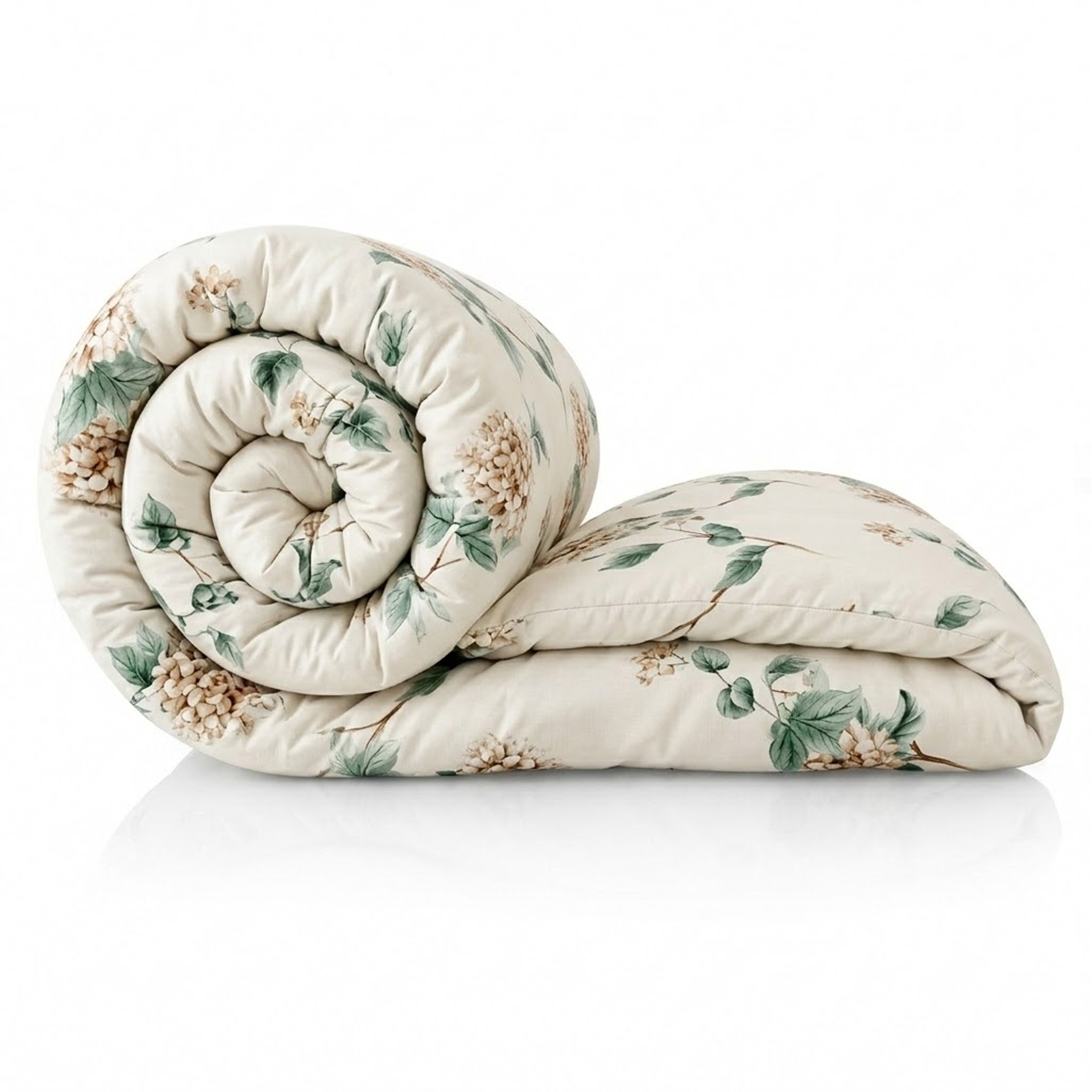 GADDA CO Reversible AC & Winter Glace Cotton Comforter | Premium 220 GSM, 300 TC Ultra Soft Microfiber Comforter/Blanket/Quilt/Duvets for Double & King Bed | All Season | Size - 100 x 90 Inch | Ivory