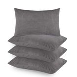 Terry Pillow Protector Cover with Zipper – Grey Set of 4 | GADDA CO