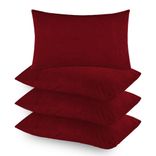 Terry Pillow Protector Cover with Zipper – Maroon Set of 4 | GADDA CO