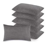 Terry Pillow Protector Cover with Zipper – Grey Set of 6 | GADDA CO