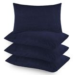 Terry Pillow Protector Cover with Zipper – Dark Blue Set of 4 | GADDA CO