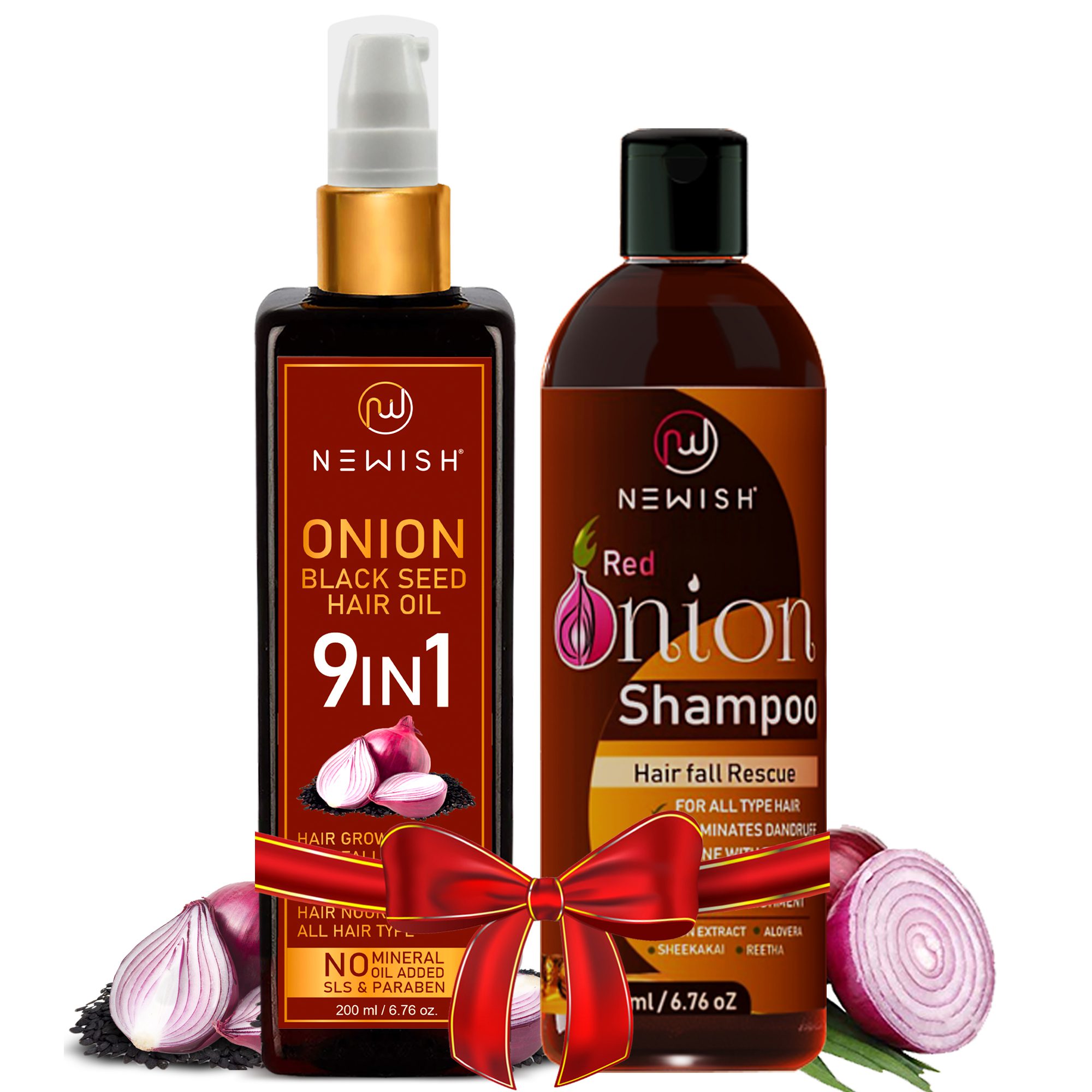 onion oil and shampoo for hair