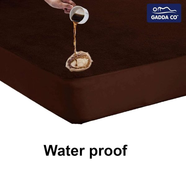 GADDA CO Waterproof Bed Protector Mattress Topper for Duble Bed Cover - 72 * 75 - Coffee
