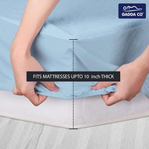 GADDA CO Mattress Protector, Cotton Feel Terry Ultra Soft Waterproof Mattress Topper, Breathable - Hypoallergenic Mattress Bed Cover - 78 X 48 Inch / 6.5 X 4 Feet – Twin/Single Bed – Blue