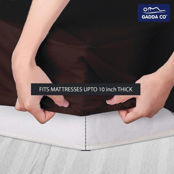 GADDA CO Cotton Feel Terry Ultra Soft Waterproof Elastic Fitted Mattress Protector - 78 * 48 - Twin/Single Bed - Coffee